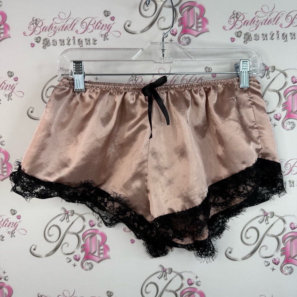 Shorts mini Lacie floral sexy Silky Lace-Trim Sleep Shorts - Blush Pink